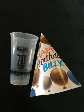 Billy Joel 70th Birthday Bash Official Cup & Party Hat Msg Nyc 5/9/19 May 9 Rare