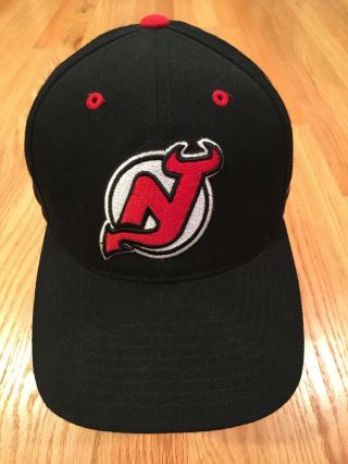 Vtg 90s Jersey Devils Snapback Hat Logo Athletic Osfa Rare Nhl Hockey Cap