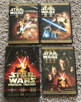 Star Wars Prequel Trilogy 3 Dvds Widescreen Lucas Rare Episodes 1 2 3 Complete