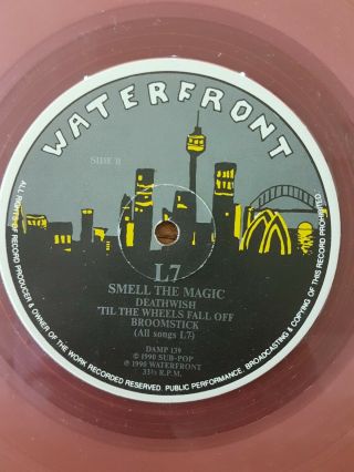 L7 - SMELL THE MAGIC - RARE 1990 10in PINK VINYL LP - NO COVER 2