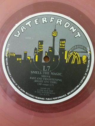 L7 - SMELL THE MAGIC - RARE 1990 10in PINK VINYL LP - NO COVER 4