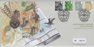 Gb Stamps First Day Cover 2006 Newry Bridge & Rare Uncirculated £1 Coin