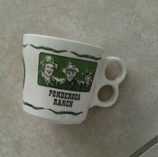 Rare Ponderosa Coffee Mug With Little Joe Ben And Big Hoss.  Vintage