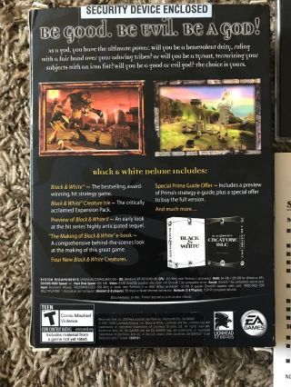Black & White Deluxe EA PC Game Rare For Windows XP / 2000 / ME / 98 2