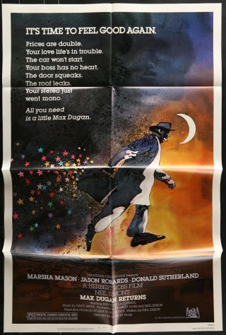 Max Dugan Returns Donald Sutherland Ff Rare 1985 1 - Sheet Movie Poster 27 X 41
