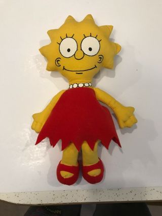 Wow Vintage 1990 Lisa Simpson Plush Stuffed Rag Doll The Simpsons Rare 90s Toy