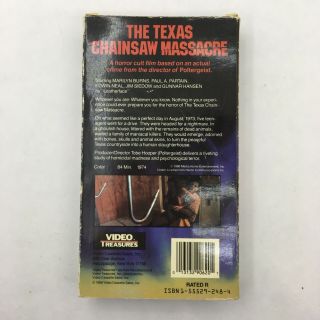 The Texas Chainsaw Massacre VHS Rare Horror Video Treasures Release Gore Slasher 2