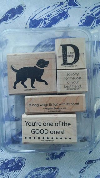 Set Of 6 " D Is For Dog " By Stampin Up Retired Rare & Htf Wm