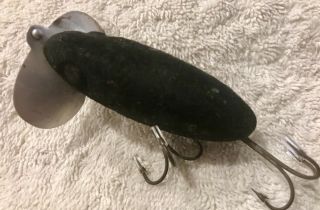 Rare Fishing Lure Fred Arbogast Jitterbug Flocked Black Tackle Box Crank Bait