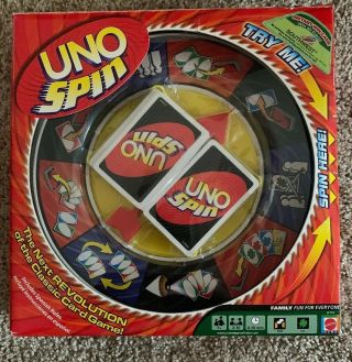 Mattel Uno Spin Card Game Very Rare Complete
