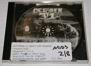 October 31 " Meet Thy Maker " Very Rare Official Promo Cd On Rest In Peace Recs