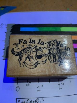 Psx Rubber Stamp F - 314 Cats Guitar Fa La La La La Rare Vintage
