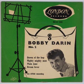 Bobby Darin: No.  2 Uk London Re - E 1225 ’59 Rock & Roll Ep 45 Ps Rare Hear