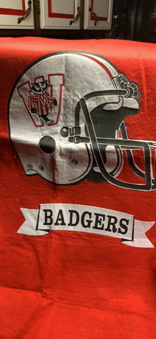 Vintage Wisconsin Badgers Football Blanket 70 