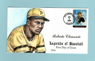 U.  S.  Fdc 3408 Rare Collins Cachet - Roberto Clemente From Legends Of Baseball