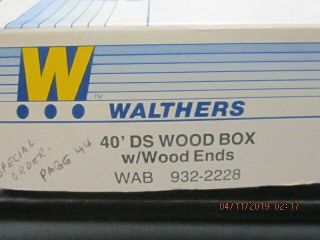Rare Walthers 932 - 2228 Ho Scale Ds Wood Box W/wood Ends