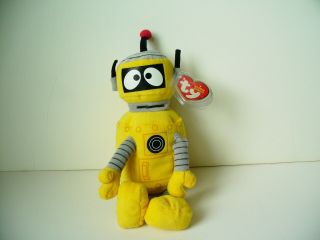 Rare Ty Beanie Babies Plex Stuffed Robot By Yo Gabba Gabba,  2012 (ev587)