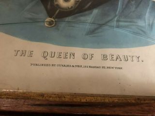 VERY RARE ANTIQUE CURRIER AND IVES “THE QUEEN OF BEAUTY” 2