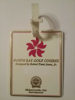 Vintage Rare Poipu Bay Golf Course Golf Bag Tag - Kauai,  Hawaii