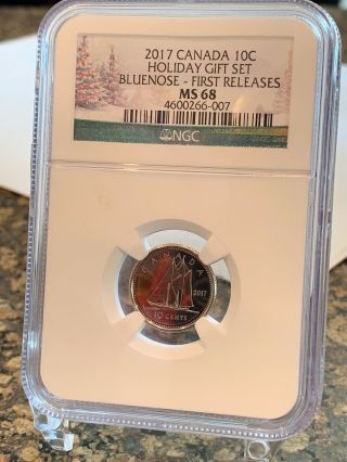 2017 Canada Holiday Gift Set Bluenose Coin Rare Ms68 Ngc