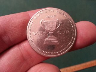 1972 Cfl Grey Cup Collector Coin - 60th Year Cdn Football Hof - Rare