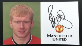 Paul Scholes Manchester United Hand Signed Official Club Card Rare Autograph