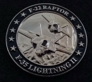 Rare Lockheed Martin F - 22 Raptor F - 35 Lightning Ii 5th Generation Challenge Coin
