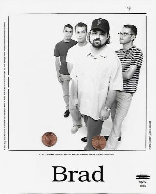 Brad Band Stone Gossard 8x10 Publicity Press Photo Rare Group Portrait
