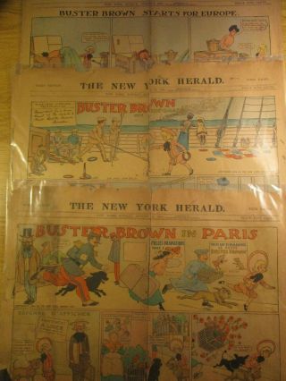 3 1904 Buster Brown York Herald Sunday Comics R F Outcault Rare 5