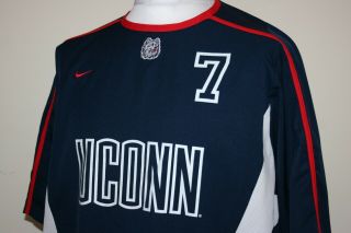 Nike Uconn Huskies University Of Connecticut Football Shirt 7 L/xl Rare Jersey