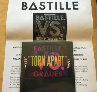 Bastille Vs Grades - Torn Apart - Rare Two Track Promo Cd With Press Release