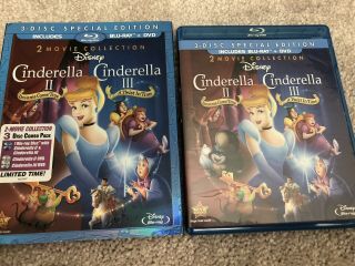 Cinderella Ii & Iii (2 & 3) Blu - Ray Dvd With Slipcover Rare