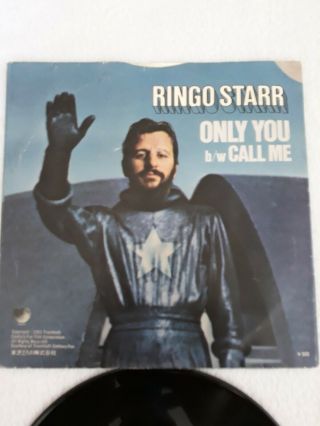 RARE Beatles RINGO STARR 74 ' ONLY YOU ' PICTURE SLEEVE.  PROMOTIONAL.  Japan.  45 3