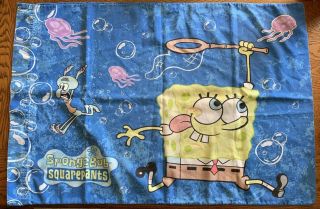 Spongebob Squarepants Pillowcase Standard Vintage Rare Pillow Case