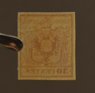 Rare Postage Stamp of Austria,  Lombardy - Venetia: 30 c. ,  Ty.  III,  1854 (Scott 5b) 4