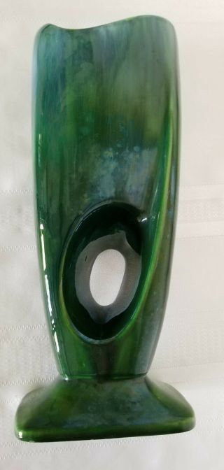 Royal Haeger 12 " Pottery Vase Mid Century Modern R885 Green Blue Glaze Usa Rare