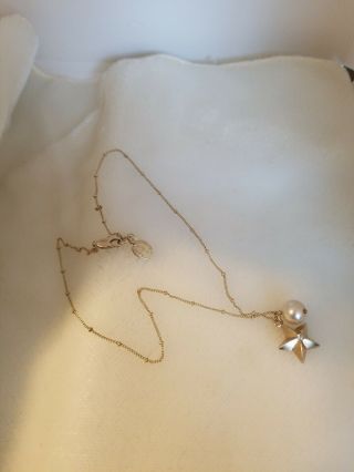 Rare Servane Gaxotte Necklace With Pearl,  Star W/cz