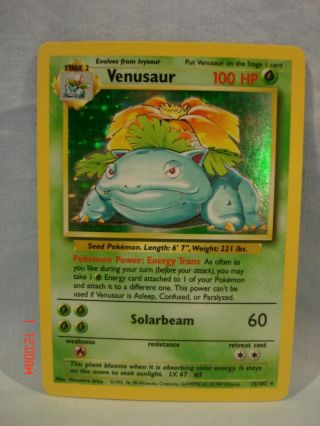 Pokemon Base Set Venusaur 15/102 Rare Holo Card