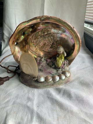 Rare Antique Bisque Doll Lamp Shells Liberty York One Of A Kind