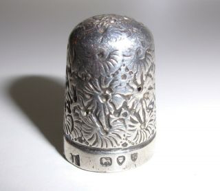 Rare Antique 1892 London Silver Thimble By William Fawdery -