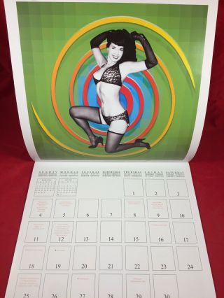 Rare Bettie Page 2004 Calendar Irving Klaw Bunny Yeager Risque Girlie Pinups 4