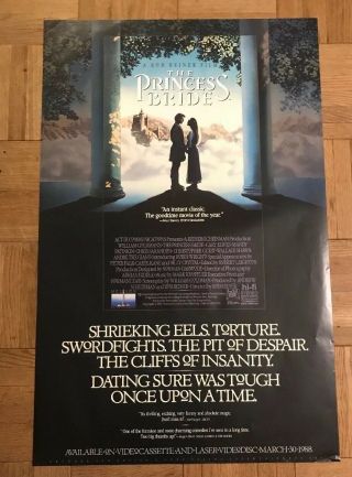 Rare Princess Bride Vhs Release Movie Poster 27x 41