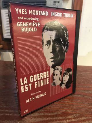 La Guerre Est Finie Alain Resnais Thulin Yves Montand Genevieve Bujold Rare Dvd