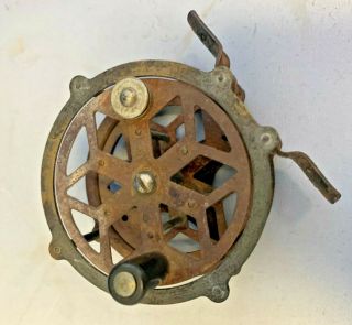 Rare Vintage Brass Fly Fishing Reel Collector Antique