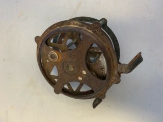 RARE VINTAGE BRASS FLY FISHING REEL collector antique 2