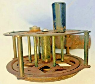 RARE VINTAGE BRASS FLY FISHING REEL collector antique 3