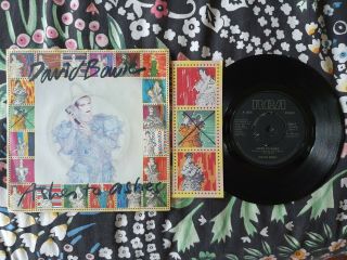David Bowie - Ashes To Ashes Orig Uk Rca Nm 45,  Rare Sheet Of Stamps