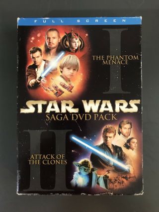 Star Wars Saga 4 - Dvd Pack Rare Phantom Menace Attack Clones Gift Set