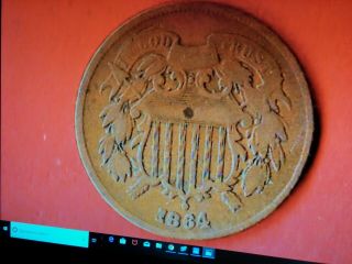 1864 Two Cent,  Old & Rare,  (1598)