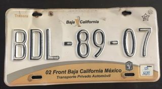 Mexico Baja California Norte License Plate Tag Yellow Rare Ensenada Baja